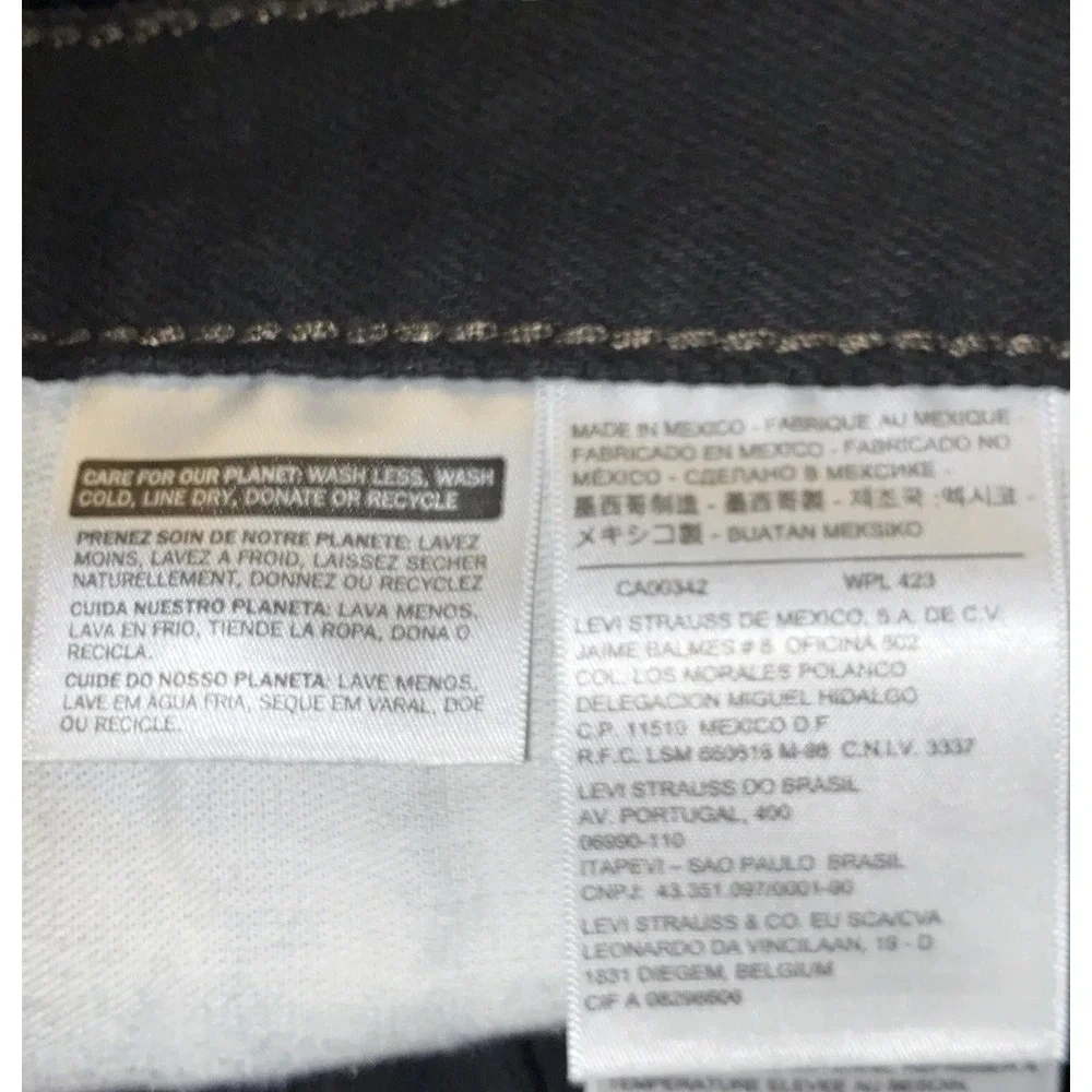 Levis Mens 505 Regular Fit Straight‎ Leg Jeans W36 L34 Black Denim